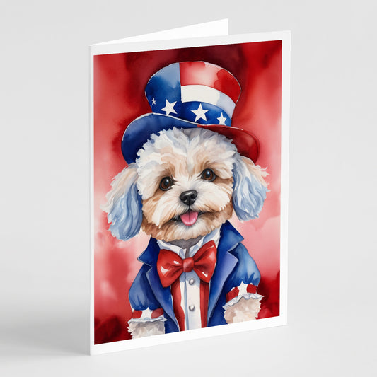 Buy this Maltipoo Patriotic American Greeting Cards Pack of 8