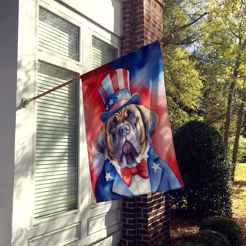 Mastiff Patriotic American House Flag