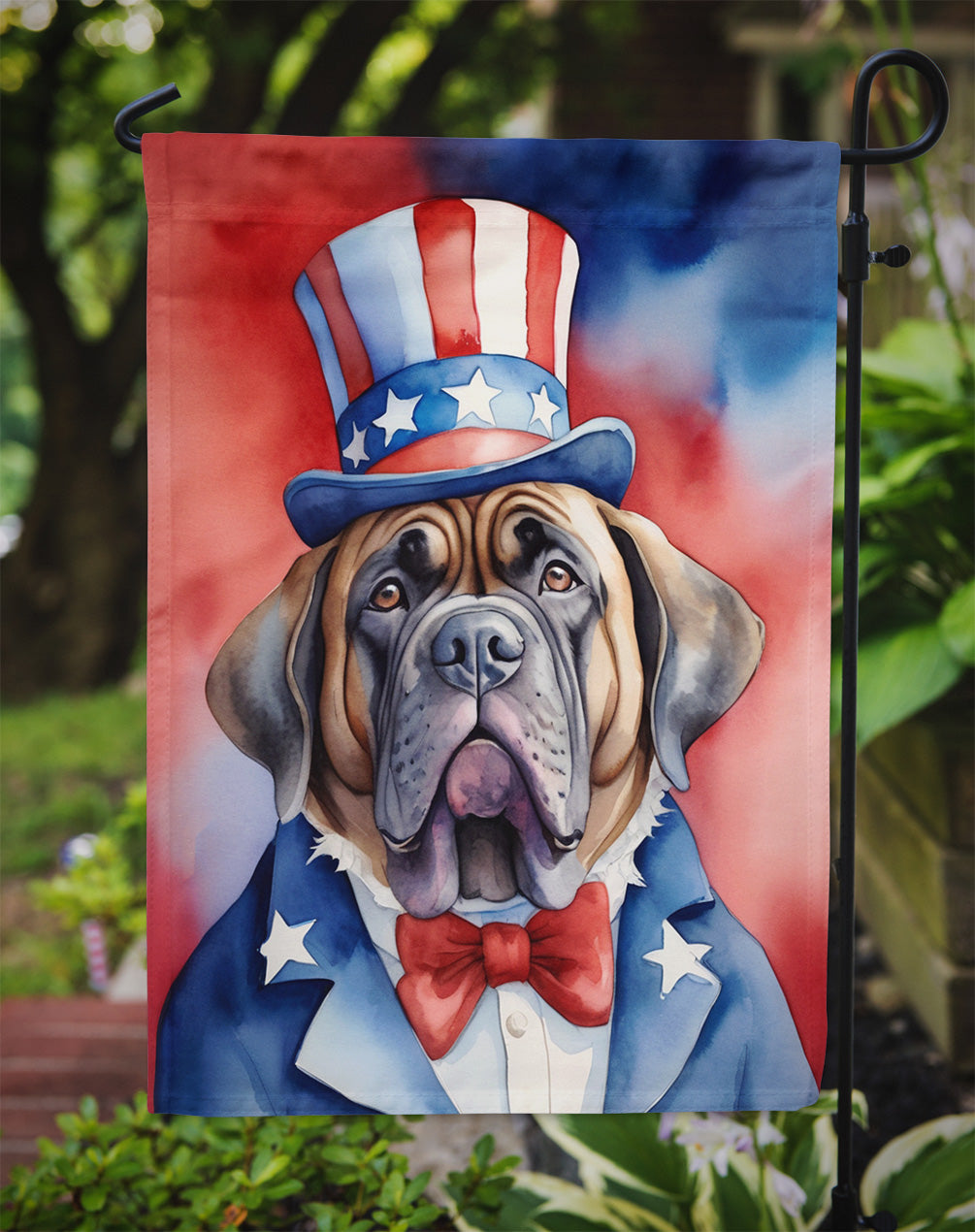 Mastiff Patriotic American Garden Flag