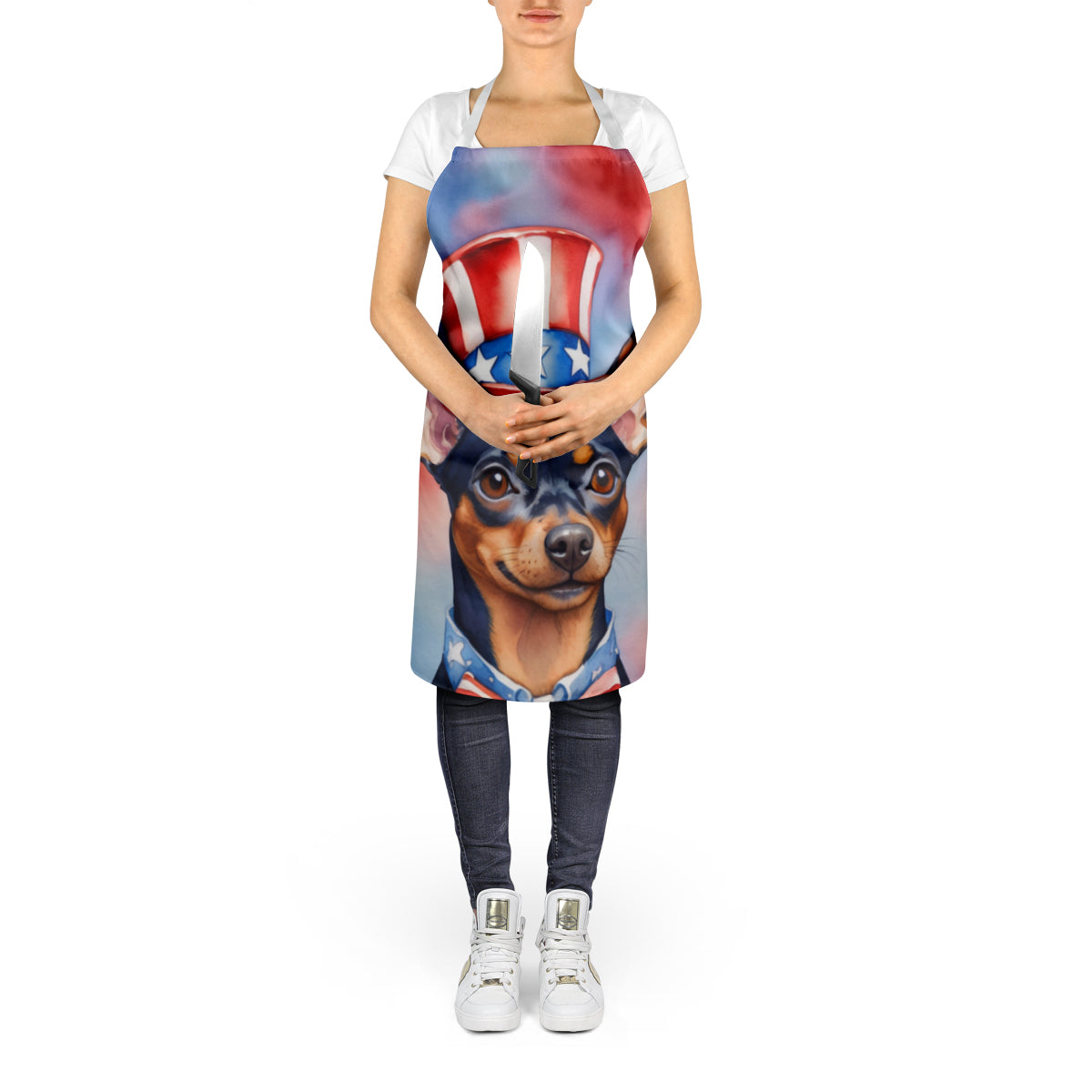 Miniature Pinscher Patriotic American Apron