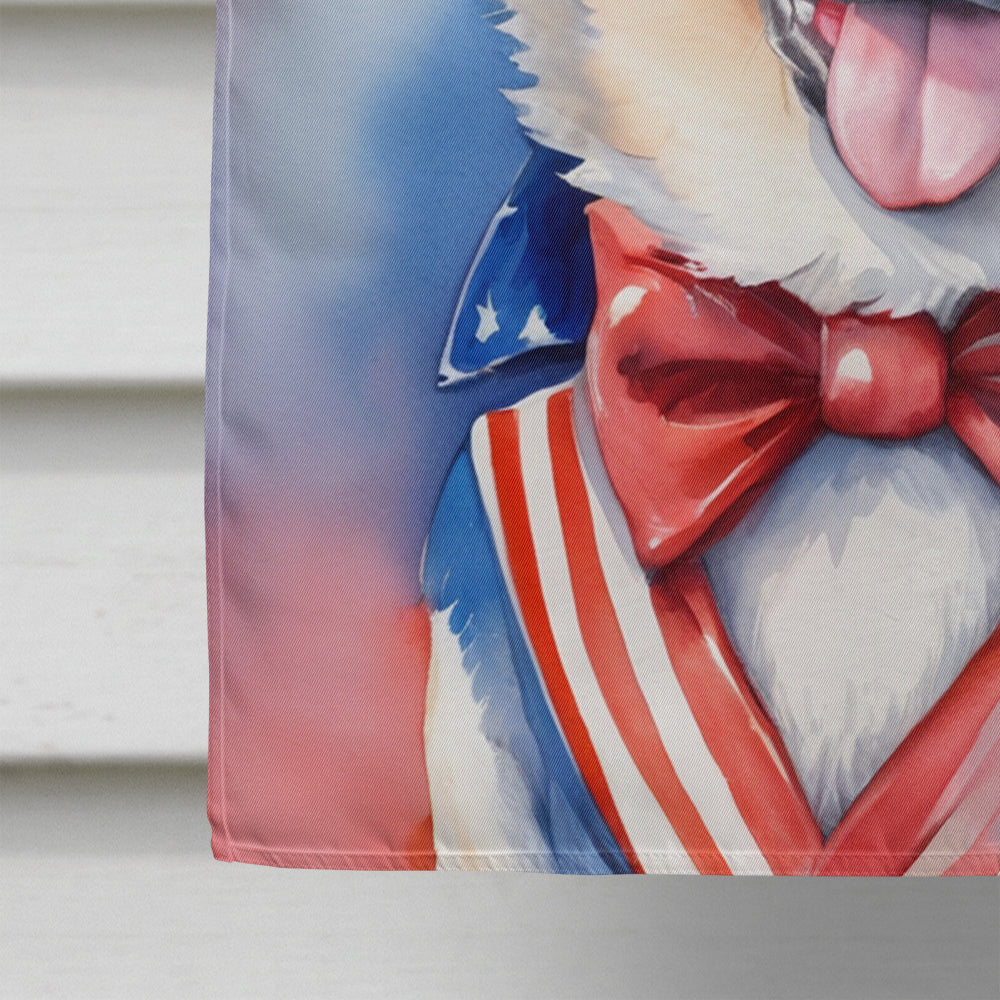 Norwegian Elkhound Patriotic American House Flag