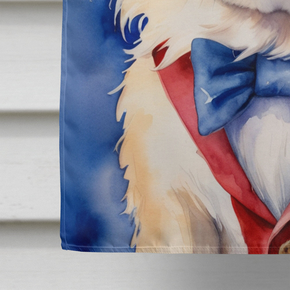 Pekingese Patriotic American House Flag