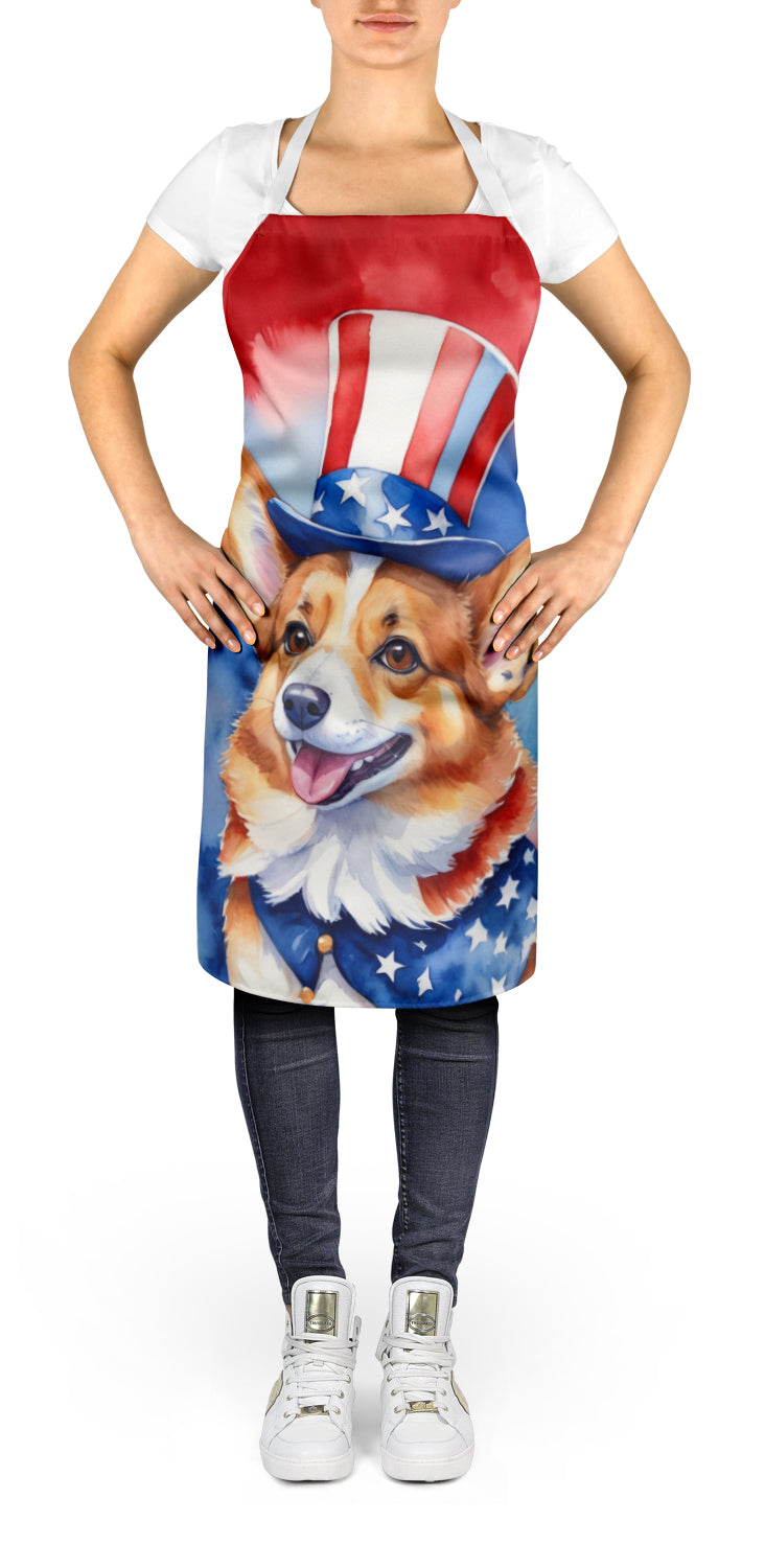 Corgi Patriotic American Apron