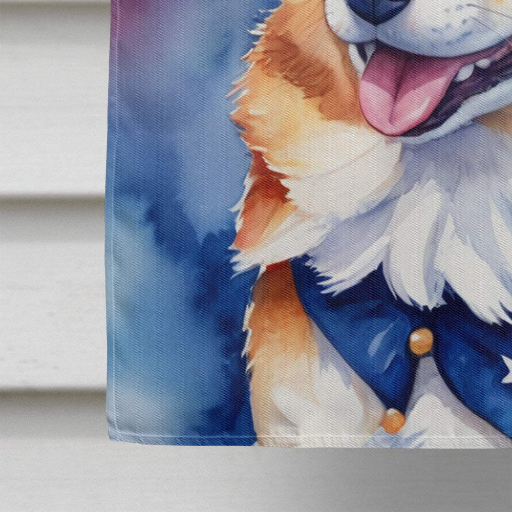 Corgi Patriotic American House Flag