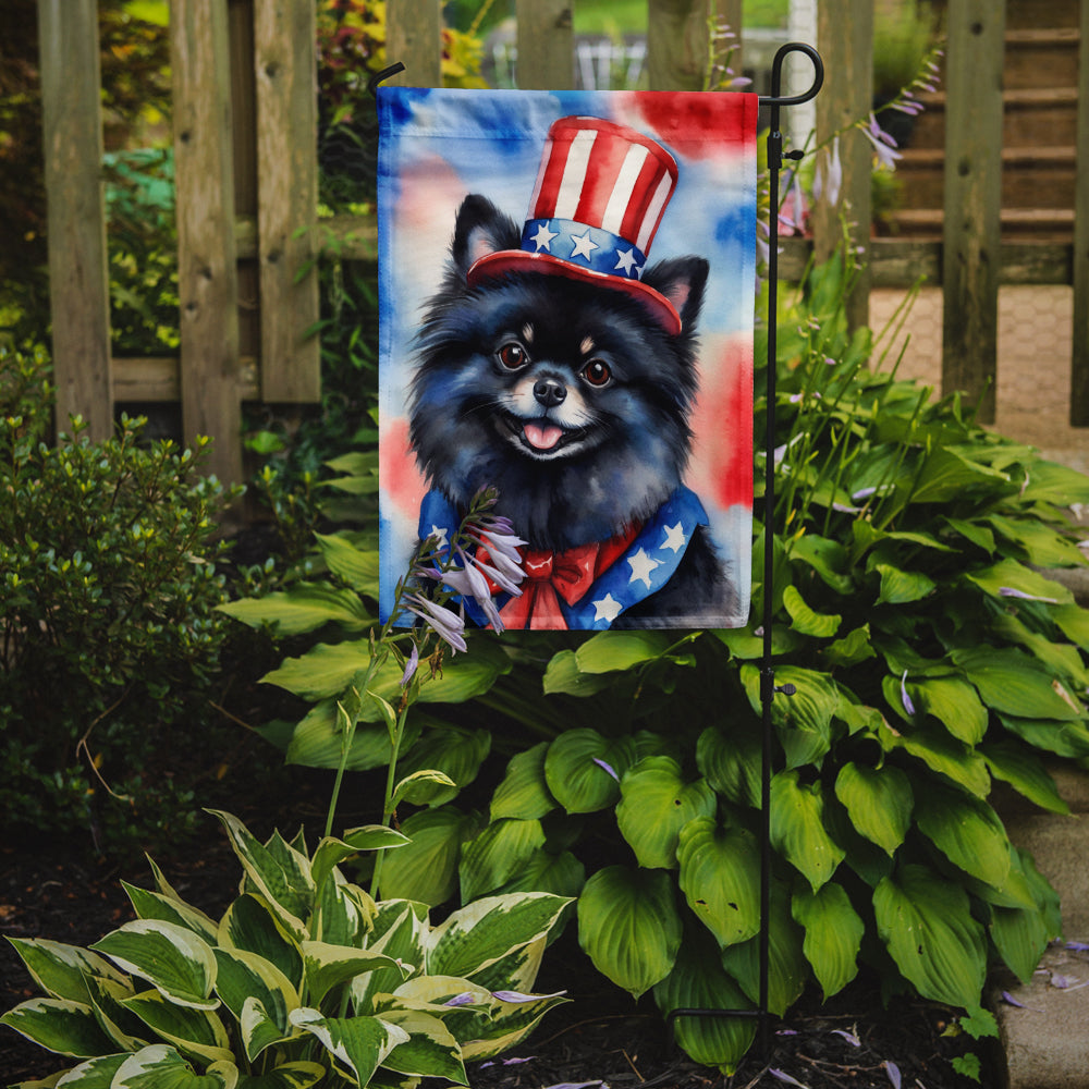 Pomeranian Patriotic American Garden Flag