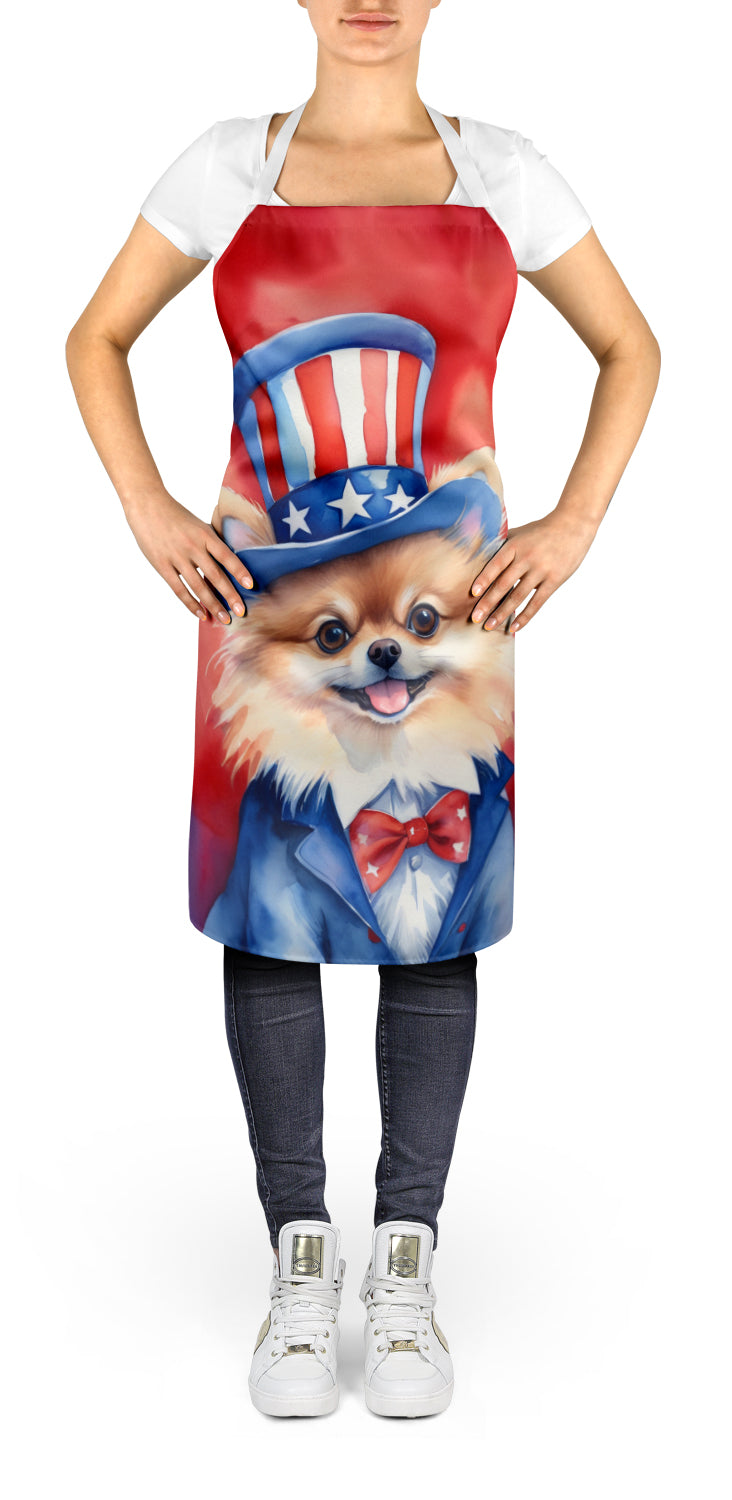 Pomeranian Patriotic American Apron