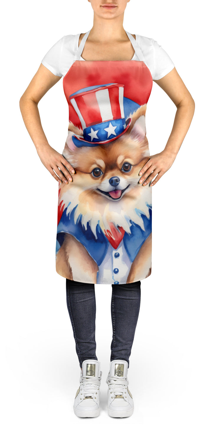 Pomeranian Patriotic American Apron