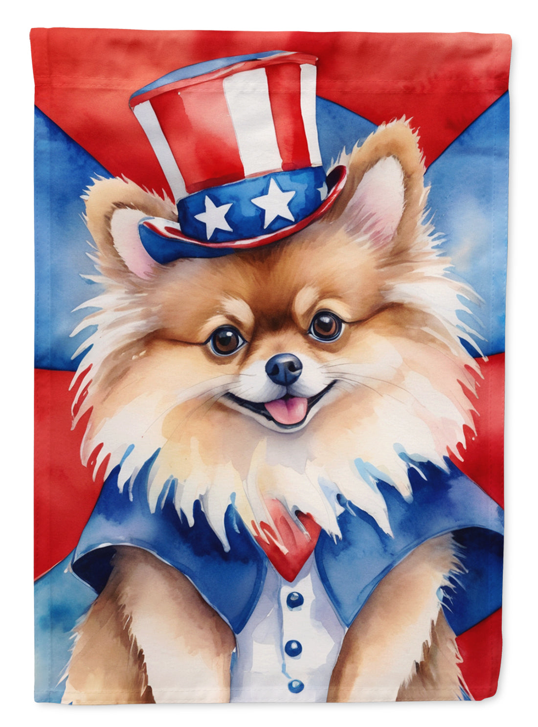 Buy this Pomeranian Patriotic American Garden Flag