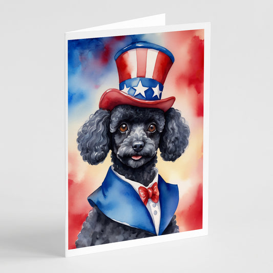 Buy this Black Poodle Patriotic American Greeting Cards Pack of 8