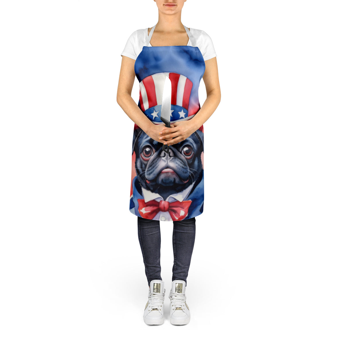 Pug Patriotic American Apron