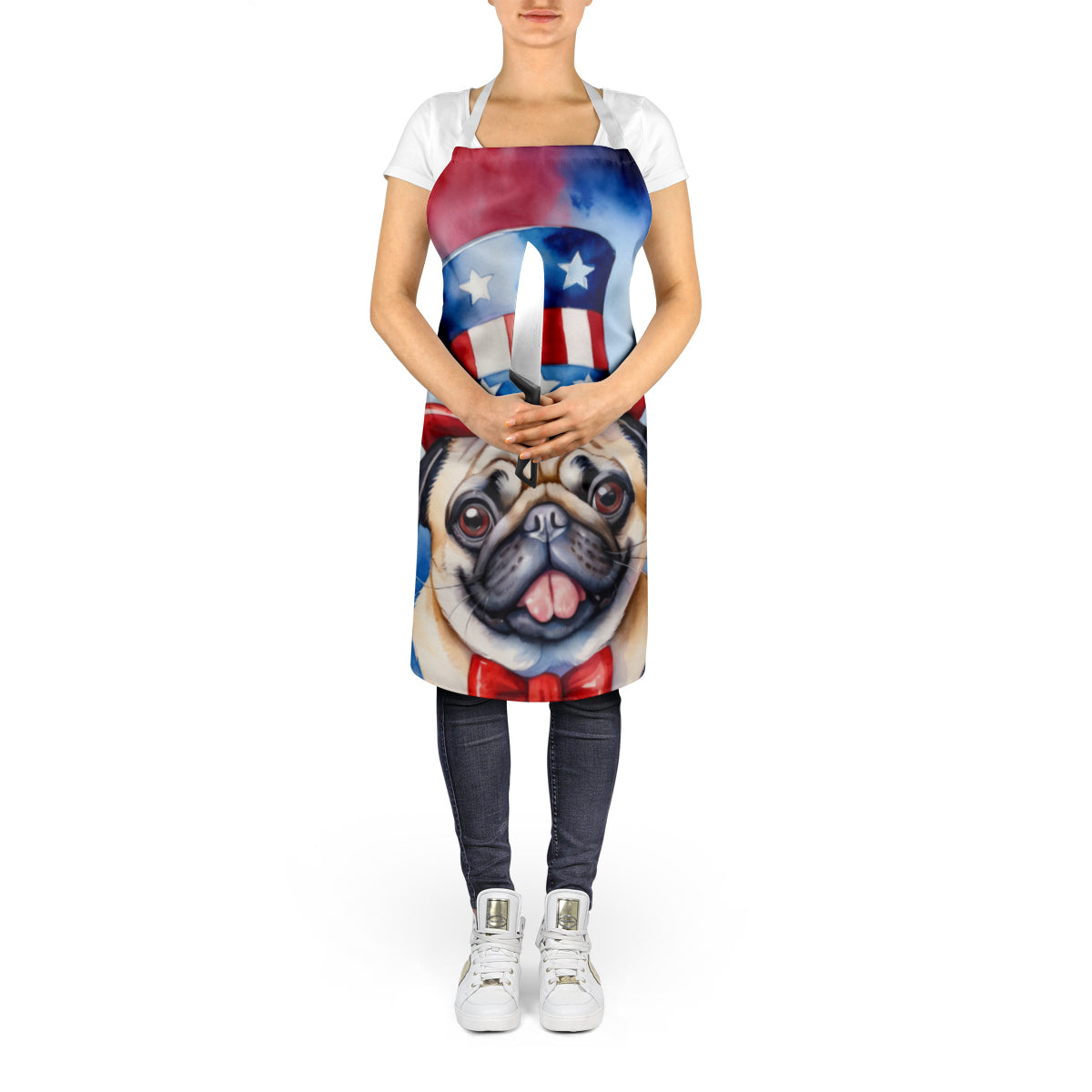 Pug Patriotic American Apron