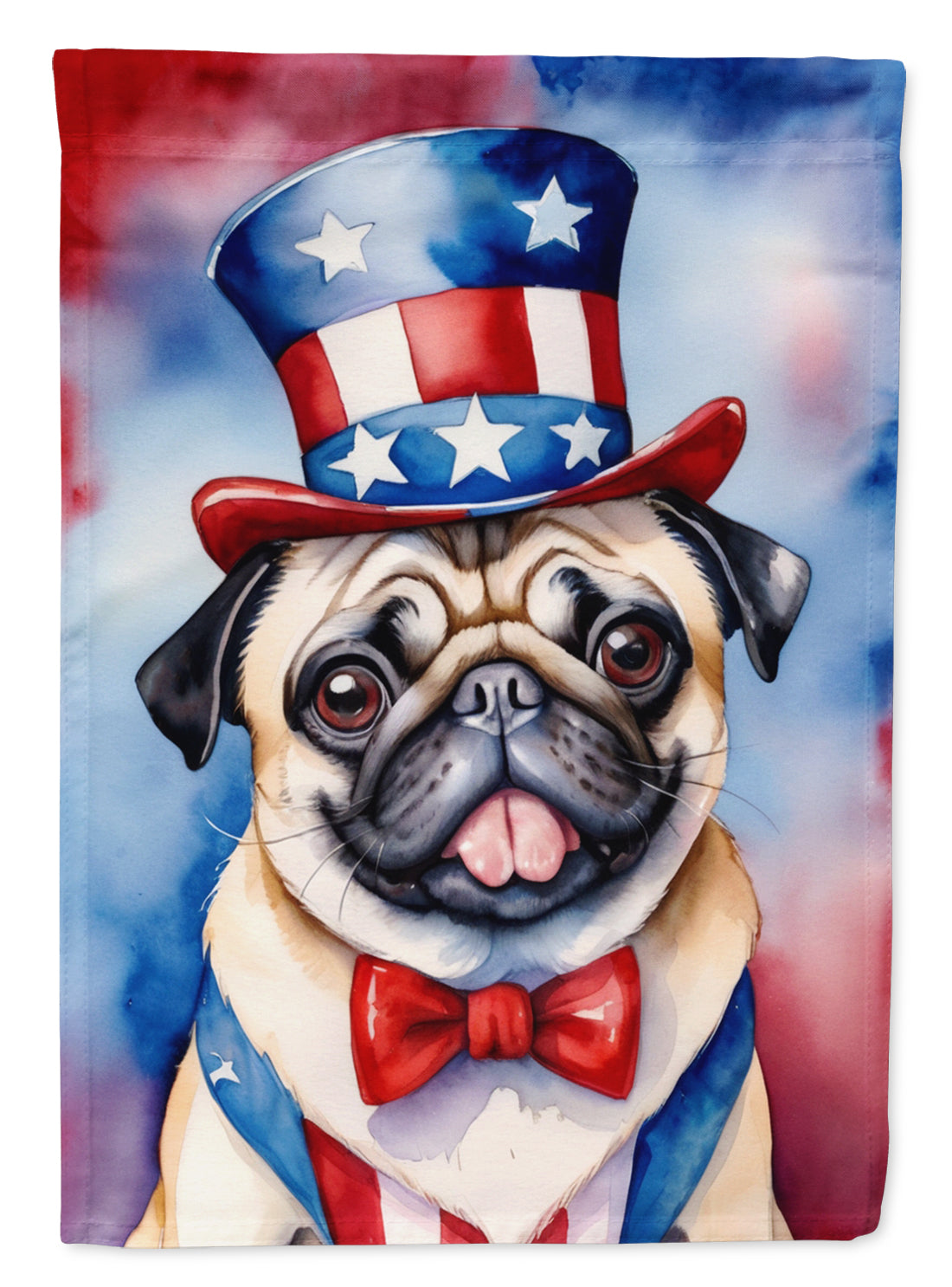 Buy this Pug Patriotic American House Flag