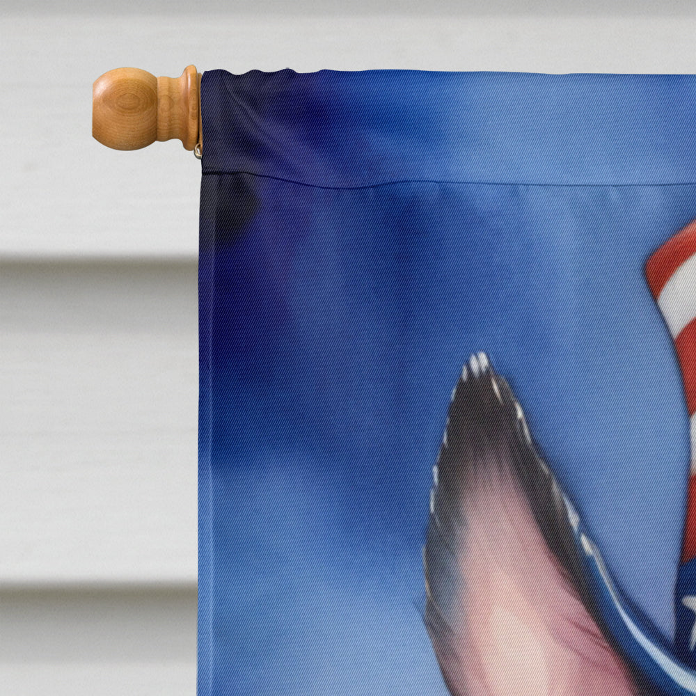 Rat Terrier Patriotic American House Flag