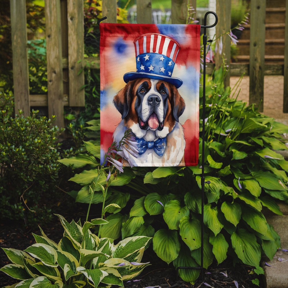 Saint Bernard Patriotic American Garden Flag