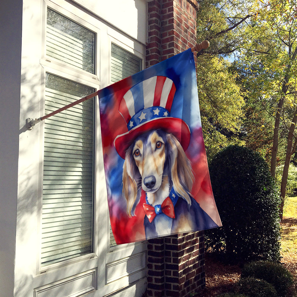 Saluki Patriotic American House Flag