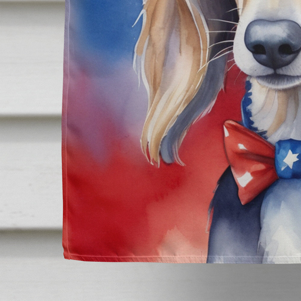 Saluki Patriotic American House Flag