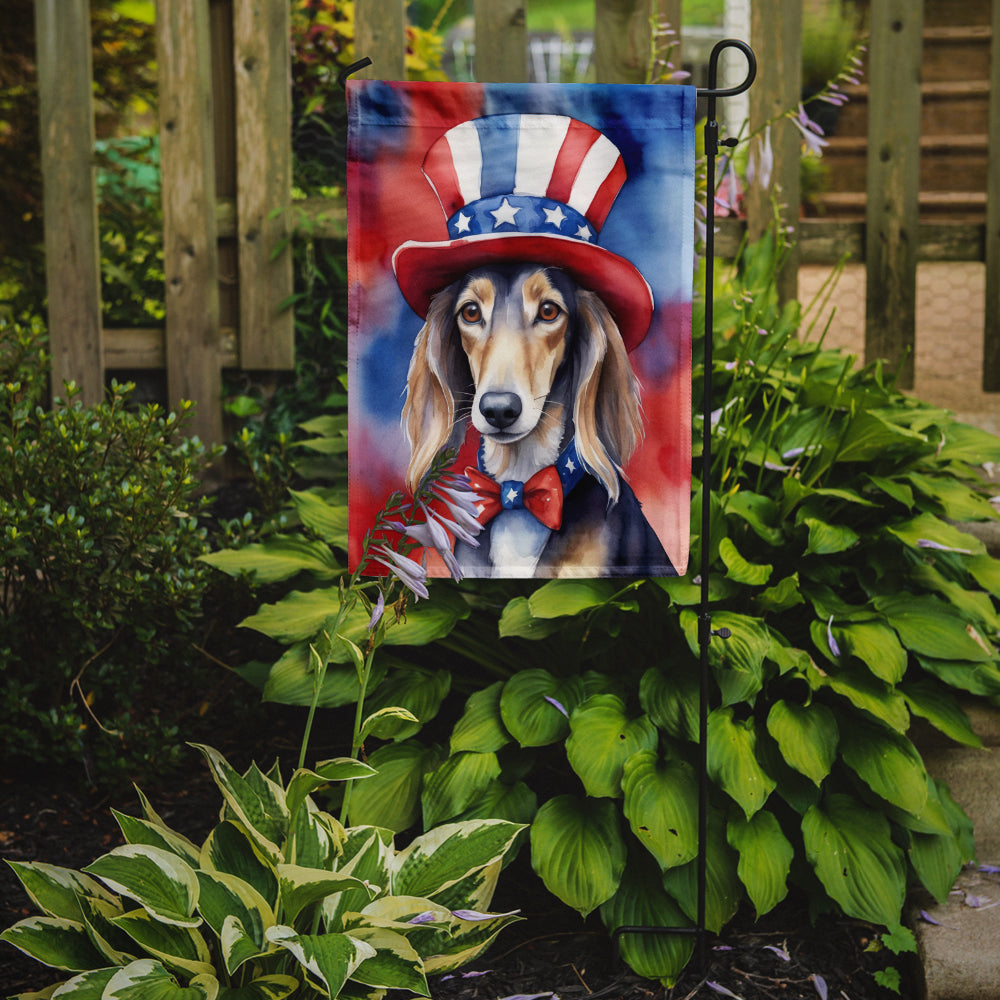 Saluki Patriotic American Garden Flag