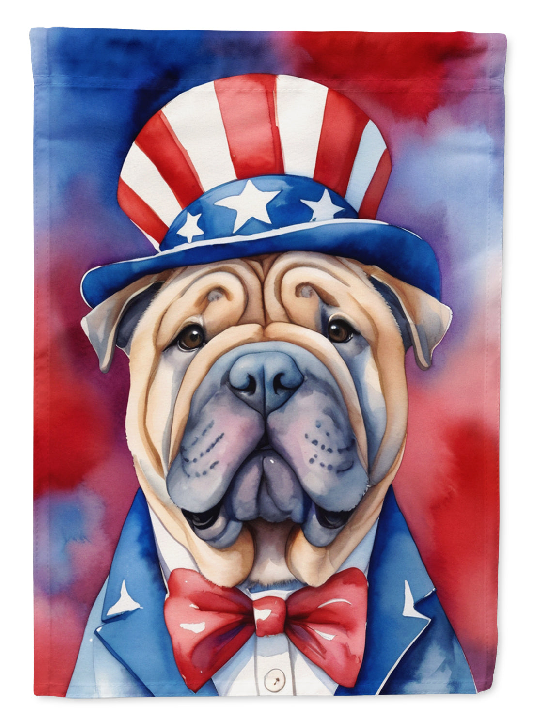 Buy this Shar Pei Patriotic American House Flag