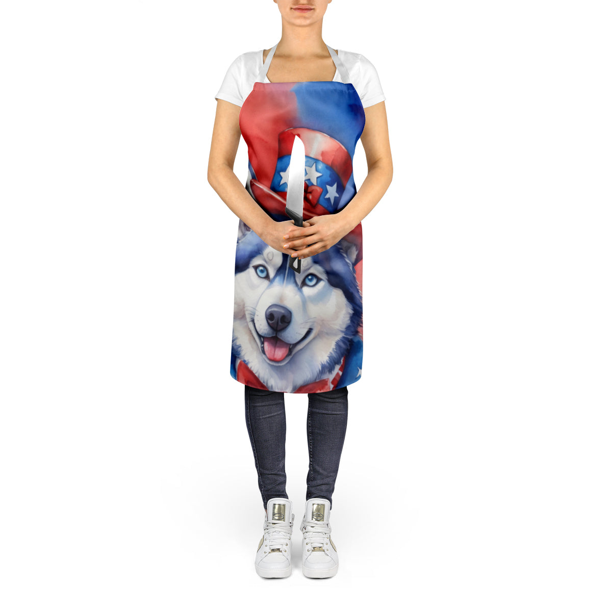 Siberian Husky Patriotic American Apron