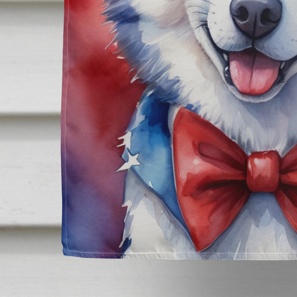 Siberian Husky Patriotic American House Flag