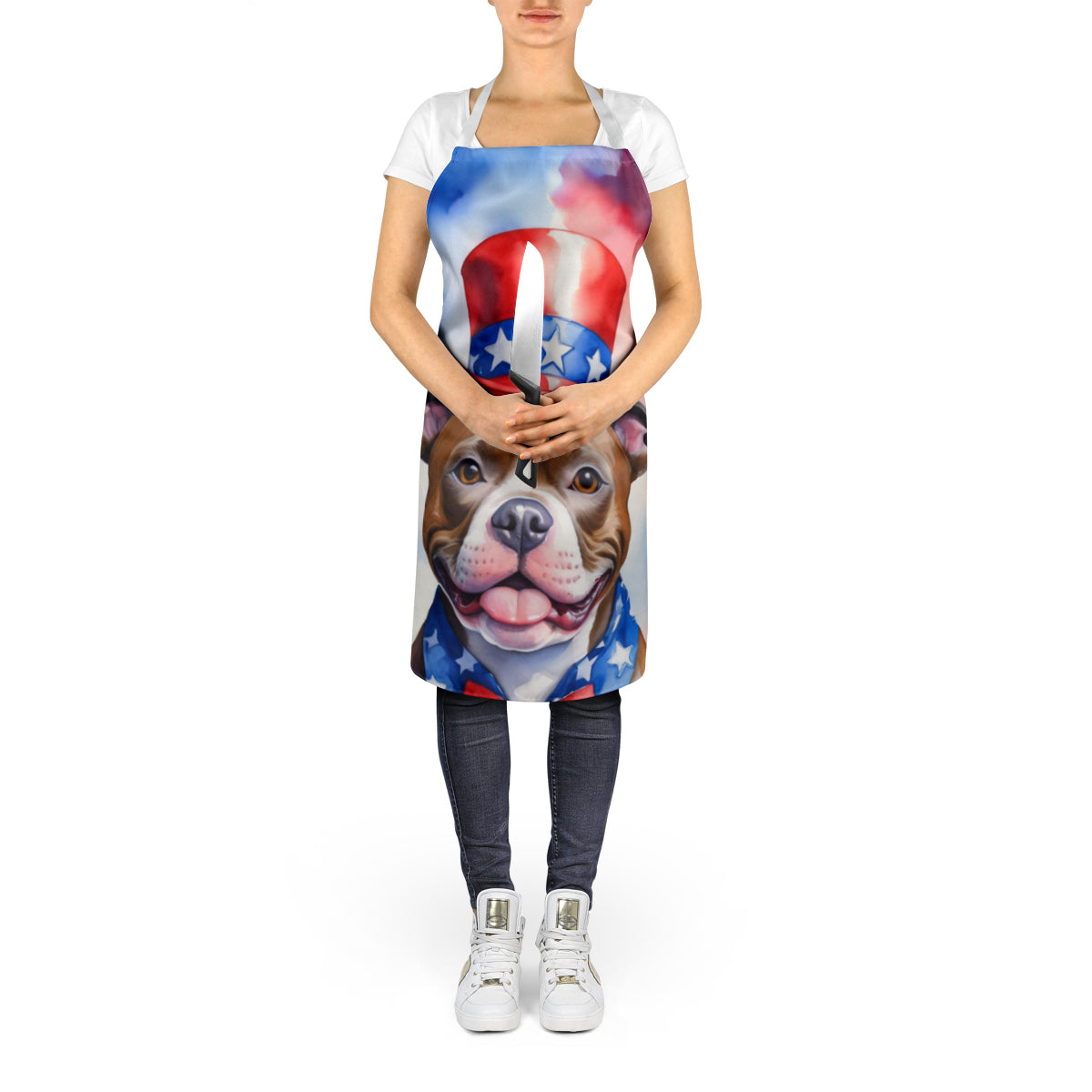 Staffordshire Bull Terrier Patriotic American Apron