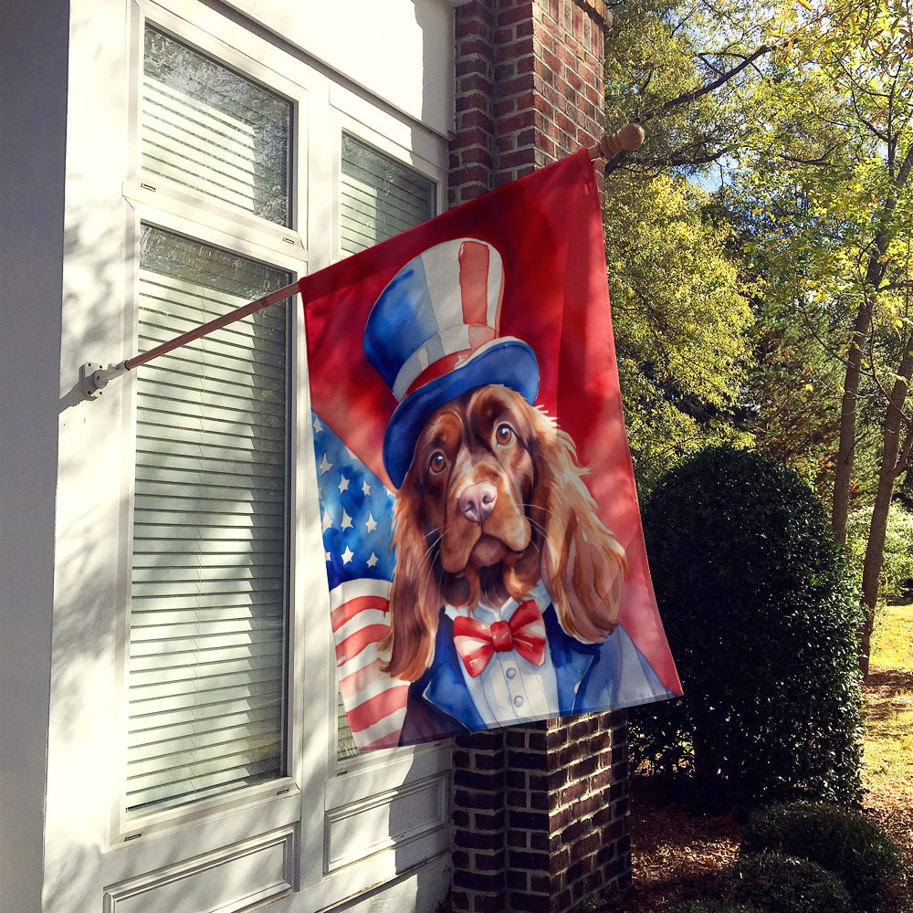 Sussex Spaniel Patriotic American House Flag