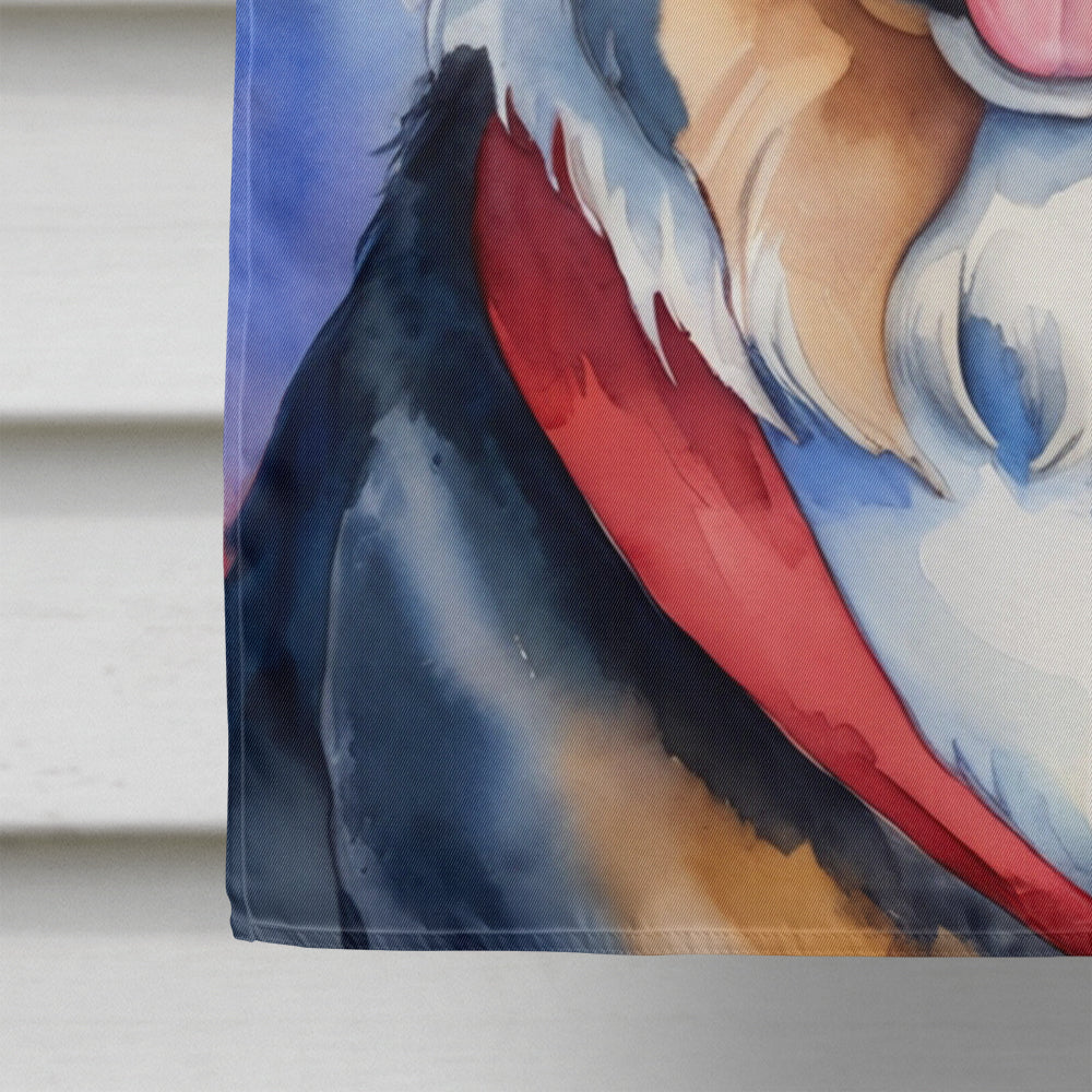 Tibetan Mastiff Patriotic American House Flag