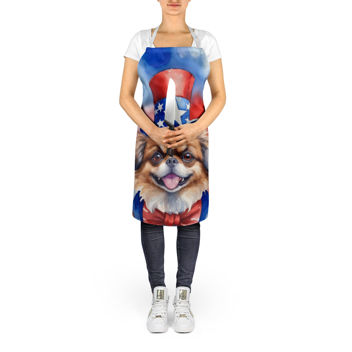 Tibetan Spaniel Patriotic American Apron