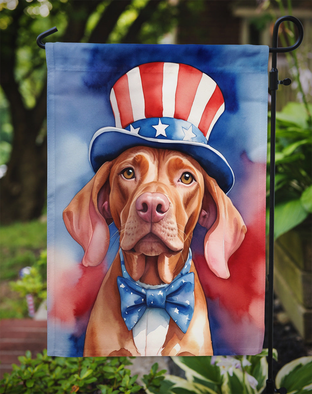 Vizsla Patriotic American Garden Flag