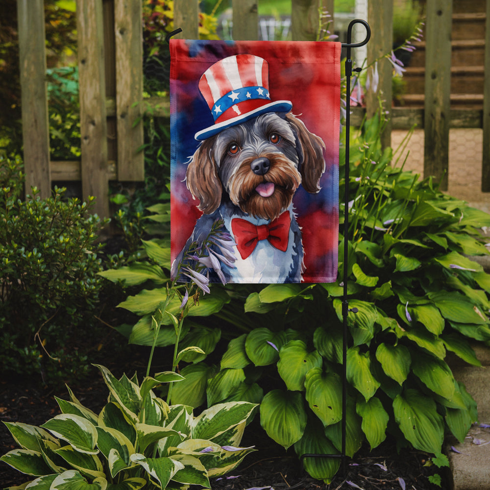 Wirehaired Pointing Griffon Patriotic American Garden Flag