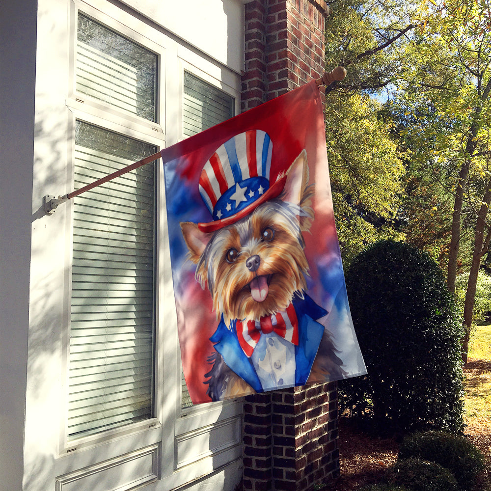 Yorkshire Terrier Patriotic American House Flag