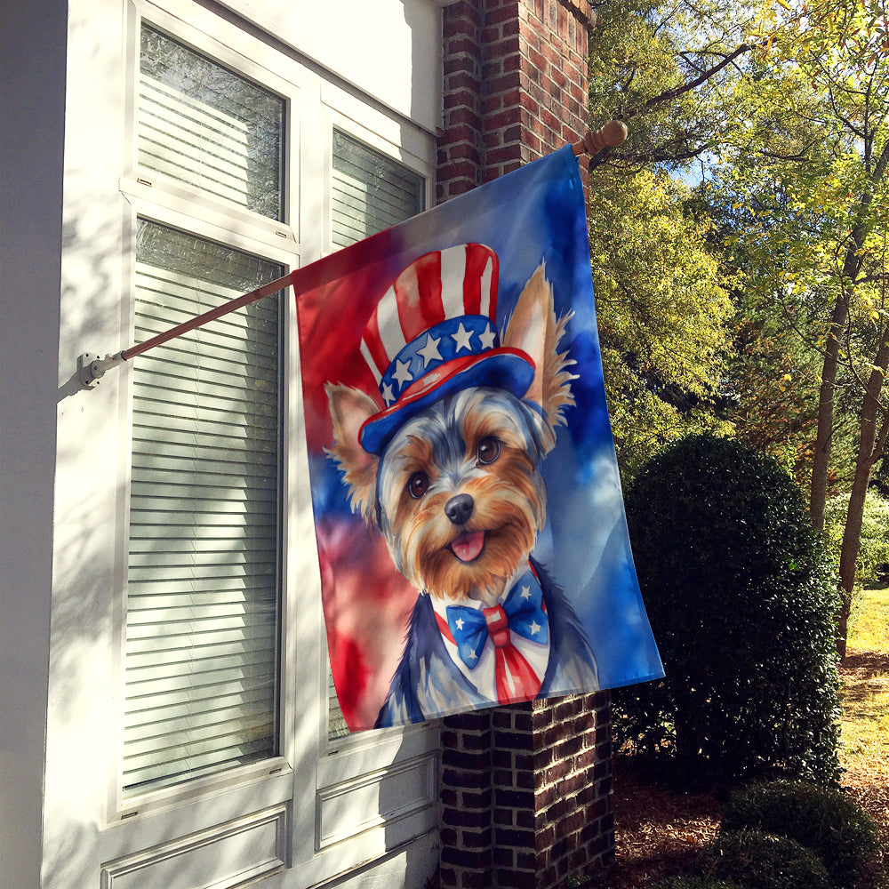 Yorkshire Terrier Patriotic American House Flag