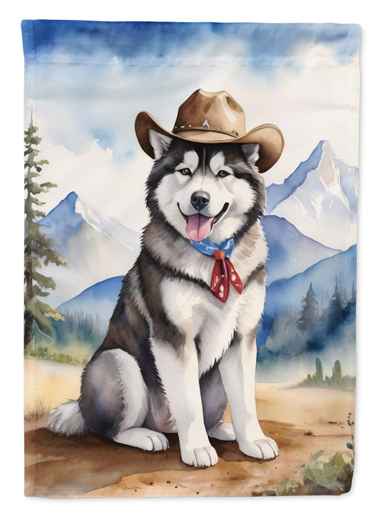 Buy this Alaskan Malamute Cowboy Welcome House Flag