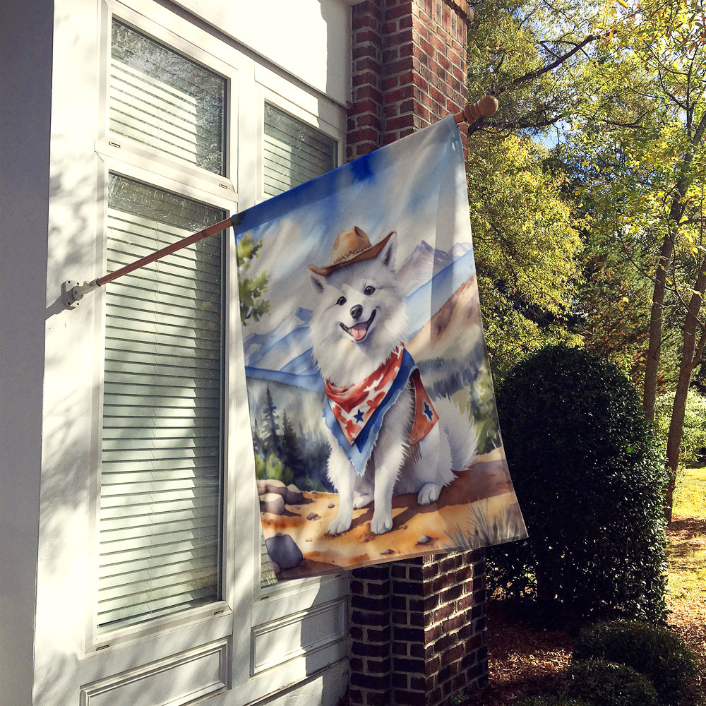 American Eskimo Cowboy Welcome House Flag