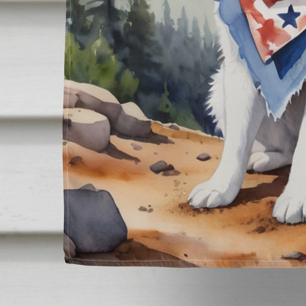 American Eskimo Cowboy Welcome House Flag