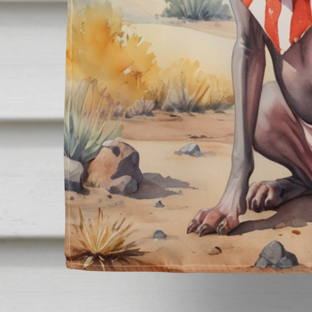 American Hairless Terrier Cowboy Welcome House Flag