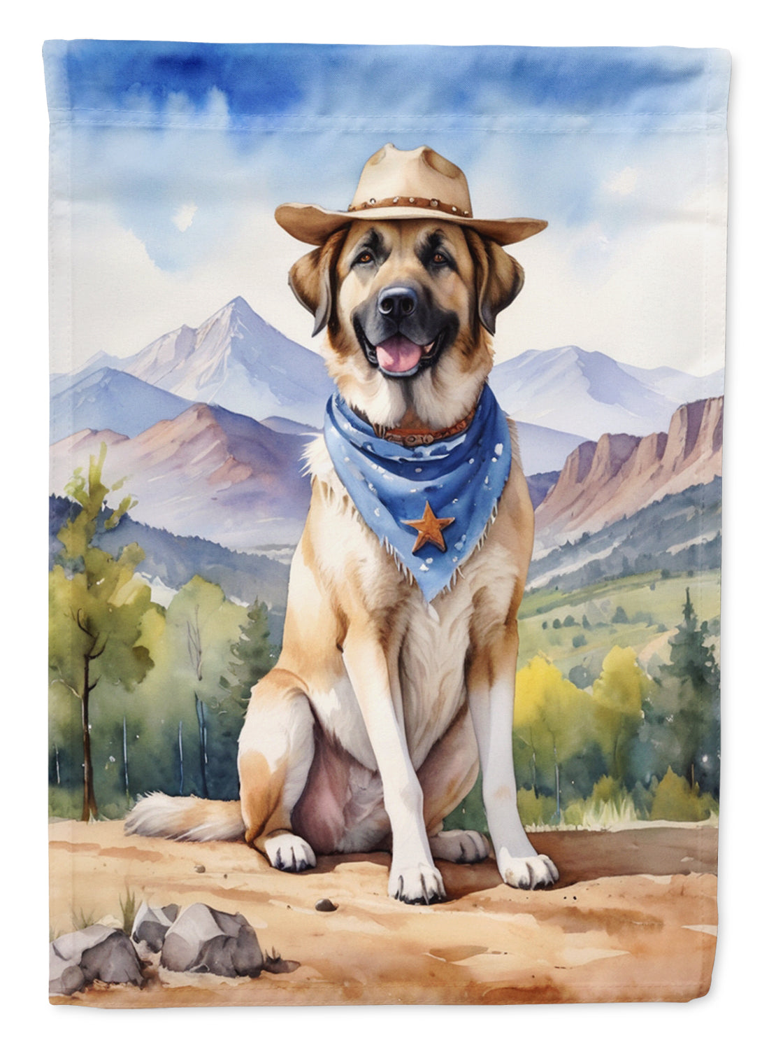 Buy this Anatolian Shepherd Cowboy Welcome House Flag