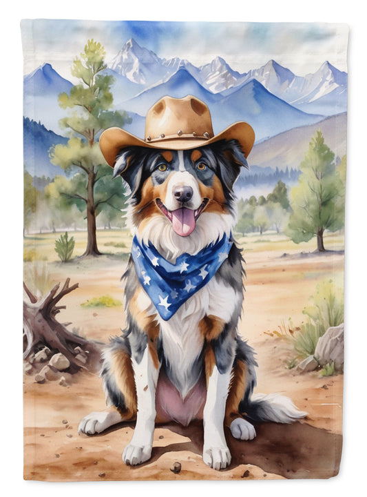 Buy this Australian Shepherd Cowboy Welcome House Flag