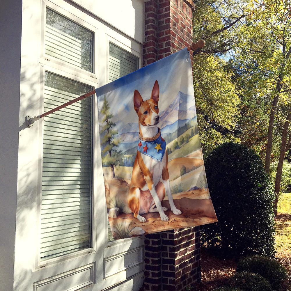 Basenji Cowboy Welcome House Flag