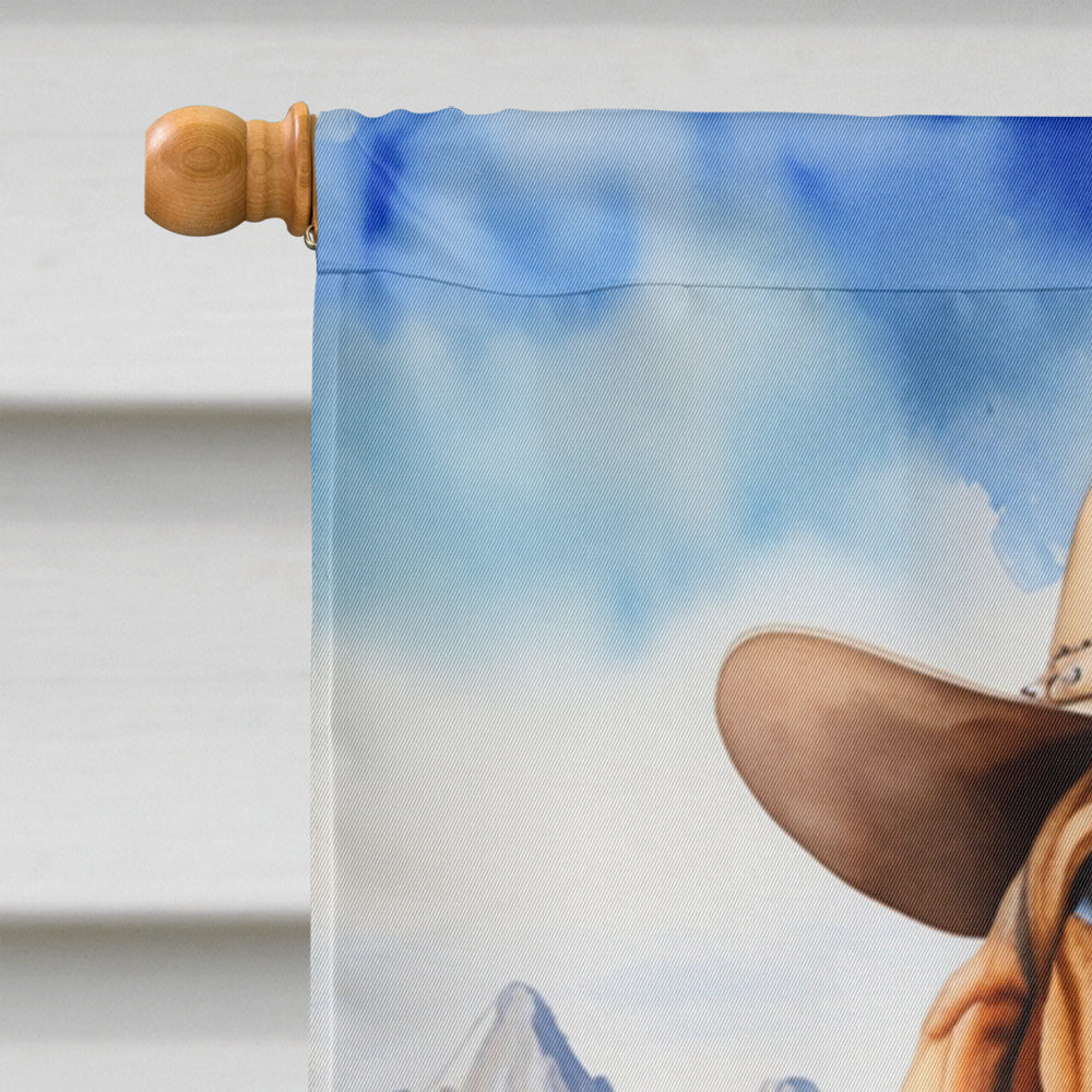 Basset Hound Cowboy Welcome House Flag