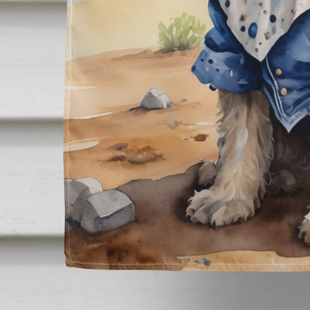 Bergamasco Sheepdog Cowboy Welcome House Flag