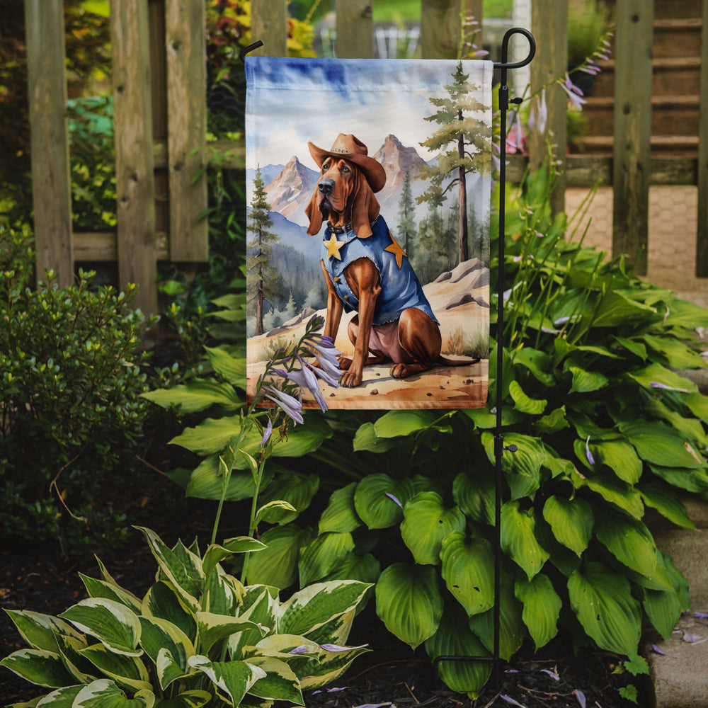 Bloodhound Cowboy Welcome Garden Flag