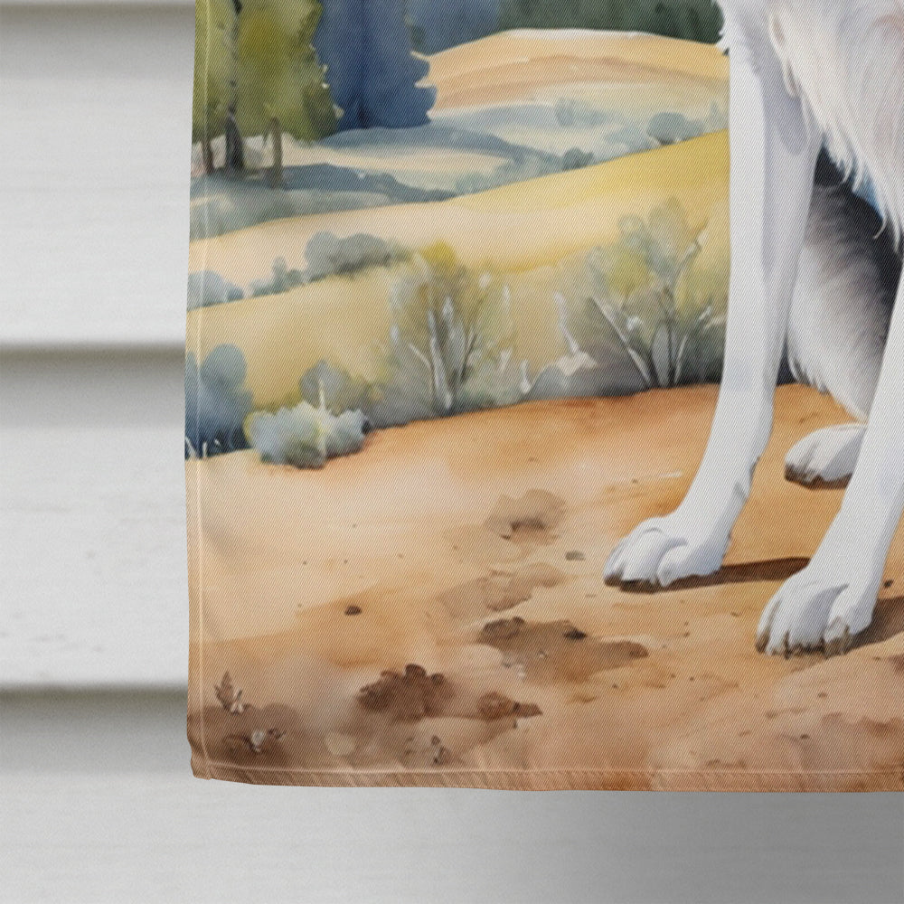 Borzoi Cowboy Welcome House Flag