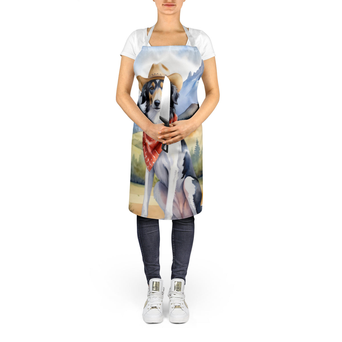 Borzoi Cowboy Welcome Apron