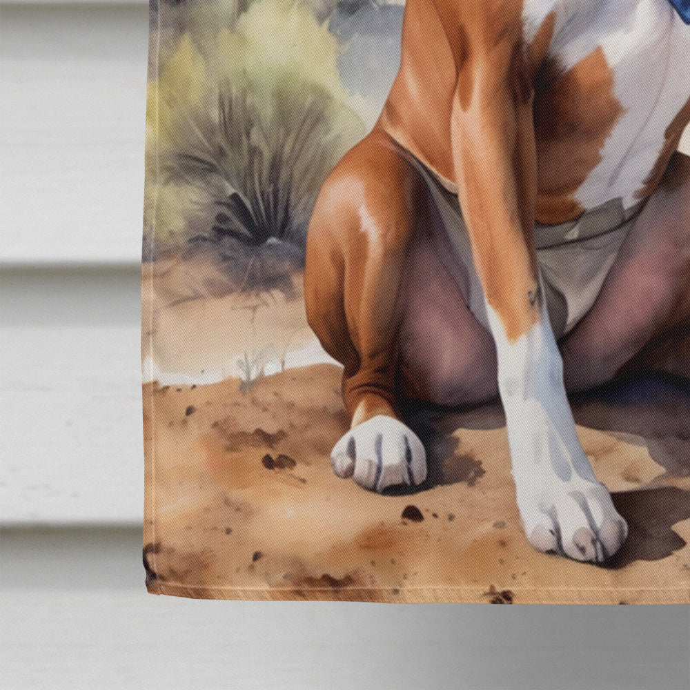 Boxer Cowboy Welcome House Flag