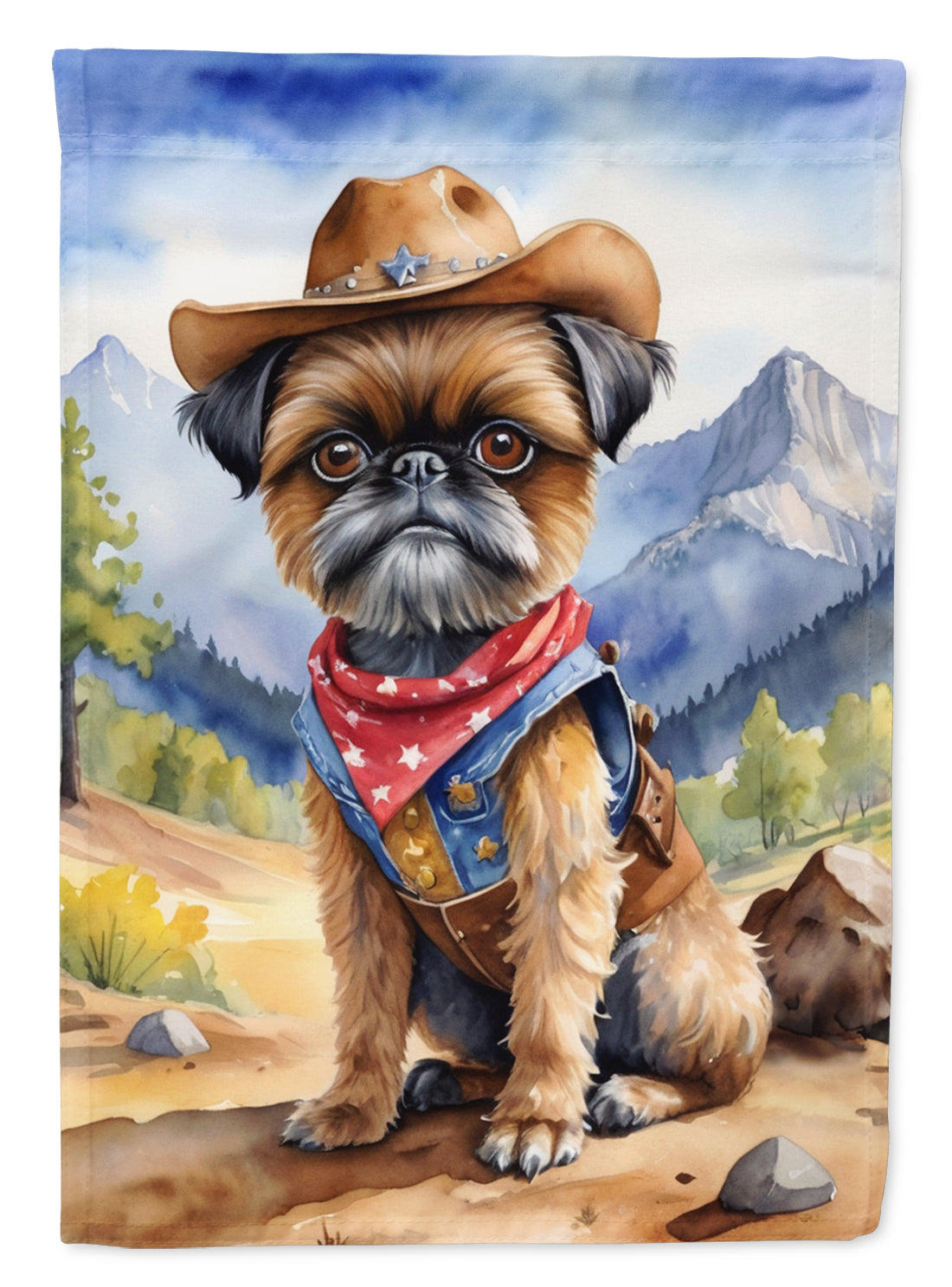 Buy this Brussels Griffon Cowboy Welcome House Flag