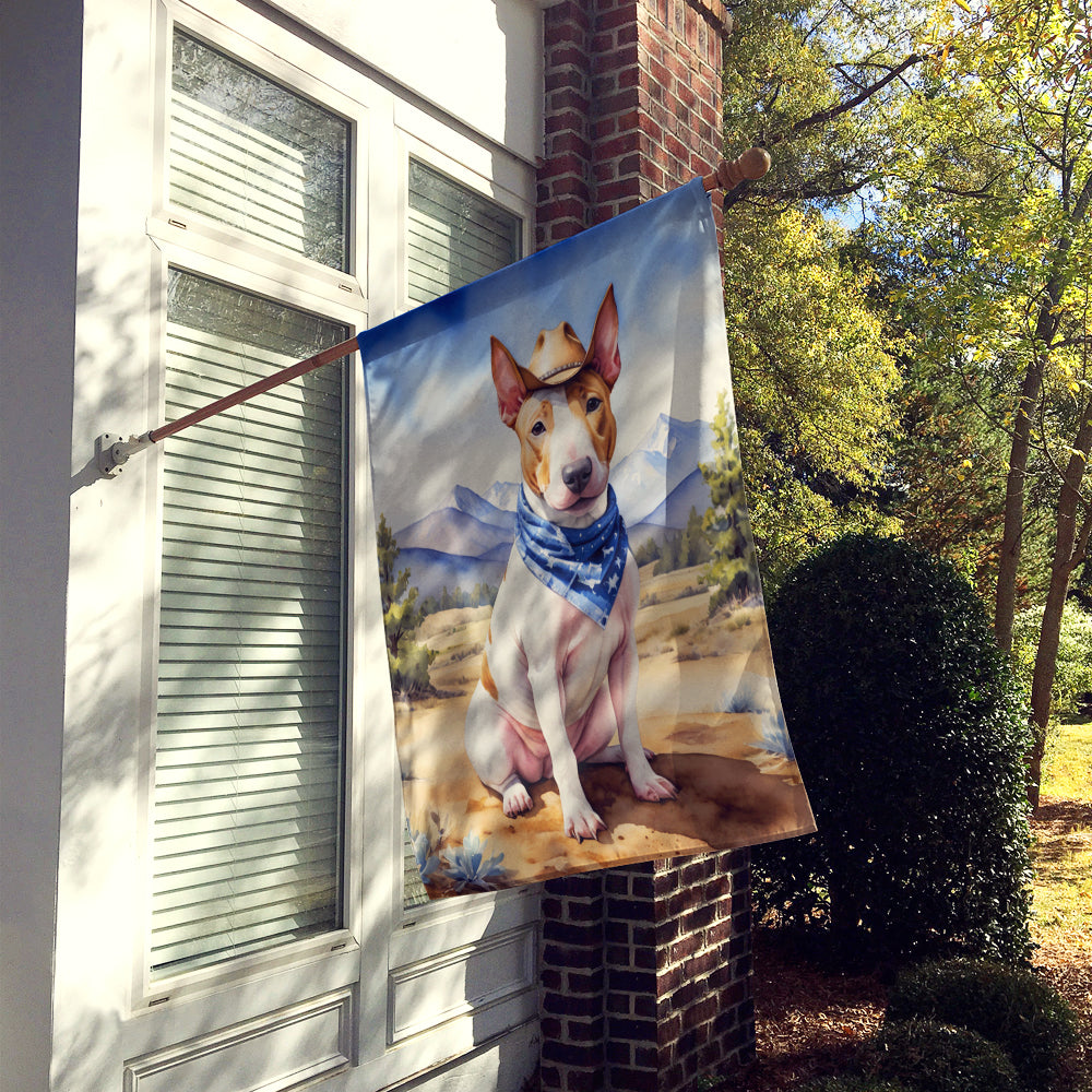 Bull Terrier Cowboy Welcome House Flag