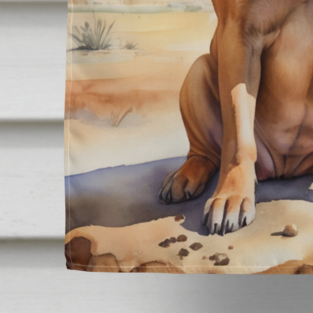 Bullmastiff Cowboy Welcome House Flag