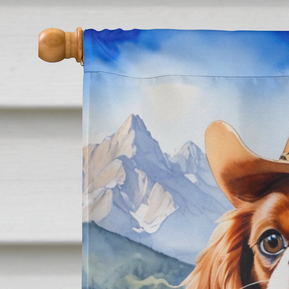 Cavalier Spaniel Cowboy Welcome House Flag