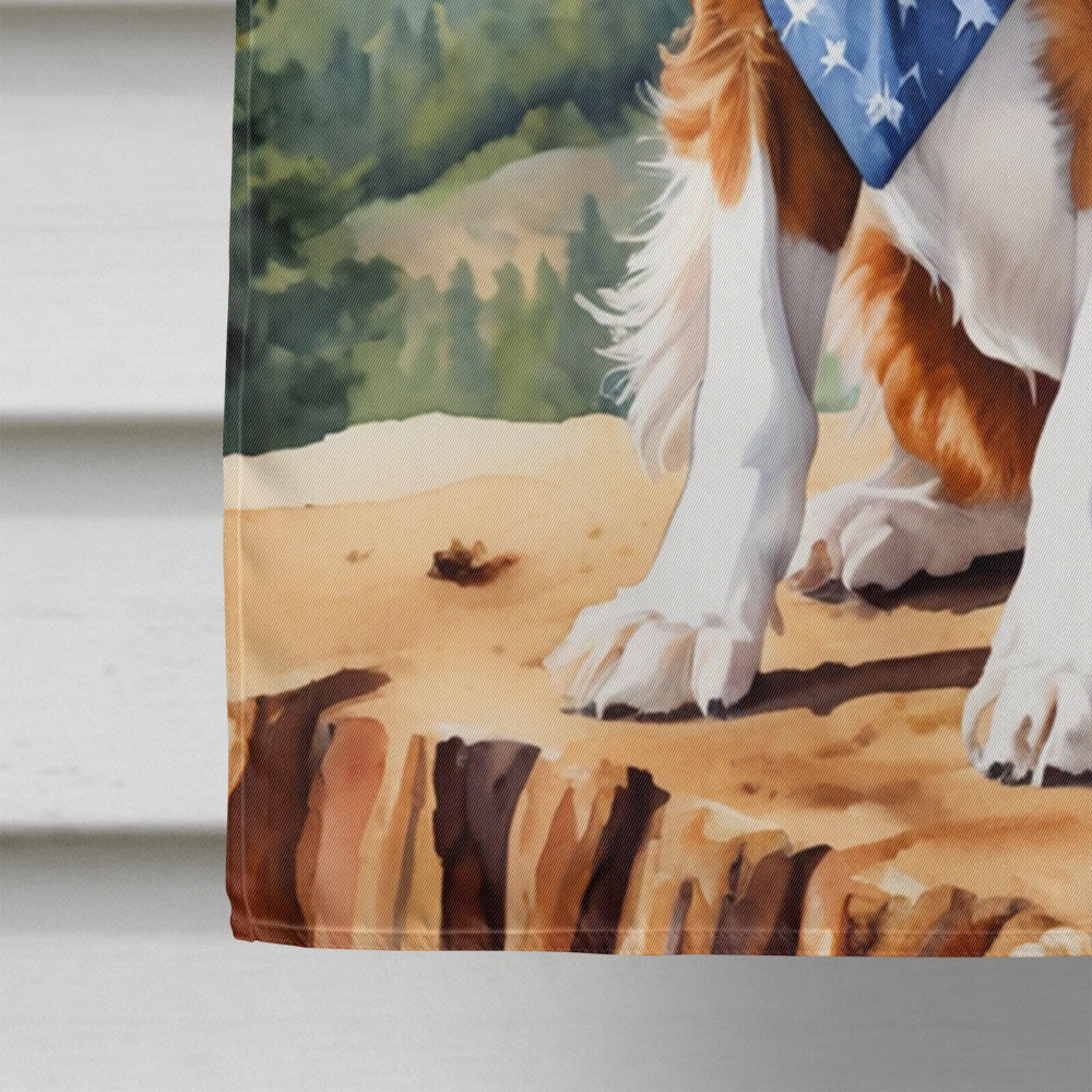 Cavalier Spaniel Cowboy Welcome House Flag